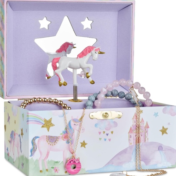 NEW Unicorn Jewelry Box with Pink and Gold Accents - Picture 1 of 3
